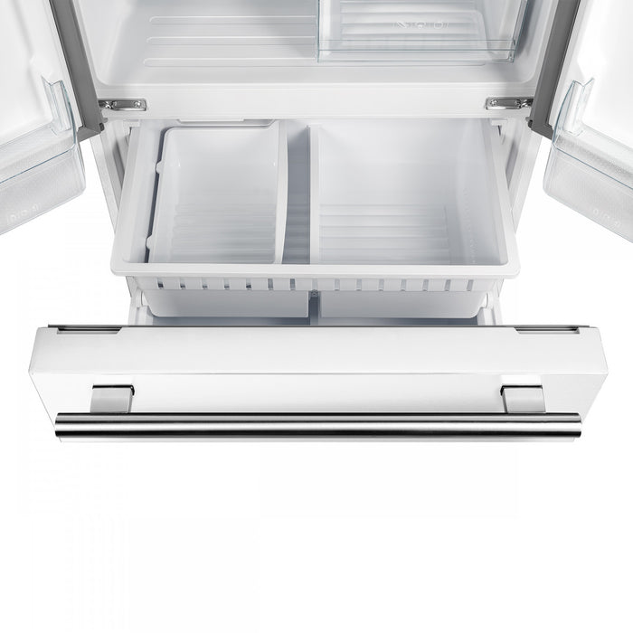 Forno Espresso Gallipoli 30-inch French Door White Refrigerator, 17.5 cu.ft. - FFFFD1974-31WHT