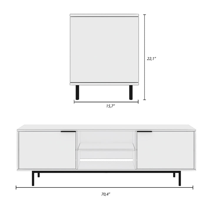 Nordika Hamilton 70\" TV Stand with 2 Storage Cabinets - Black