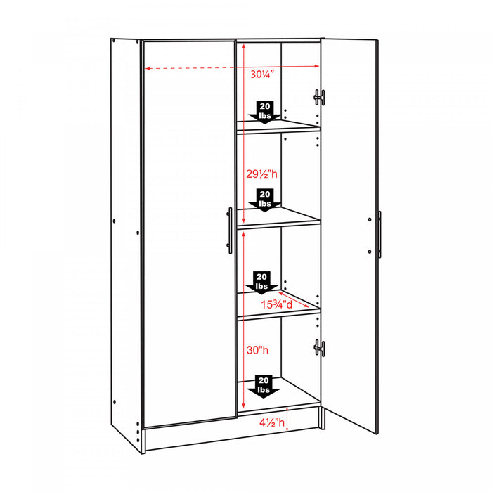 Elite 32\" Storage Cabinet - Drifted Grey