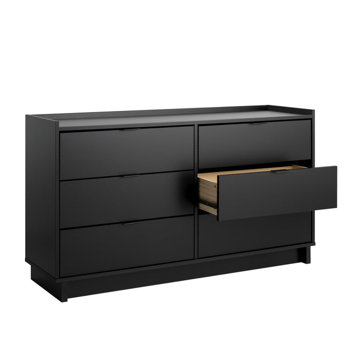 Prepac Simply Modern 52.5\" 6-Drawer Dresser - Black