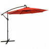 Costwsy 10 Ft Patio Solar LED 40 Lights Offset Umbrella Crank Cross Base Wine Orange
