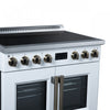 Forno Torino French Door 36 Inch White Induction Range, 5.36 cu.ft. - FFSIN0950-36WHT Electric Range | Cuisiniere a induction Torino de 36 po avec portes francaises, blanche, 5,36 pi³ - FFSIN0950-36WHT