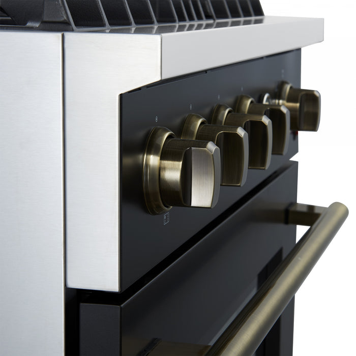 Forno Marco 30-inch Gas Range Black ,4.32 cu.ft - FFSGS6277-30BLK