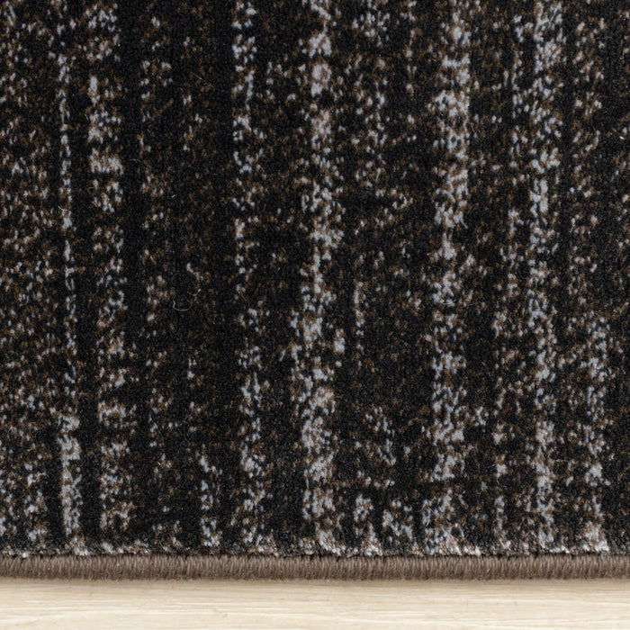 Amelia Dense Black Beige Border Area Rug - 5'3\" x 7'7\"