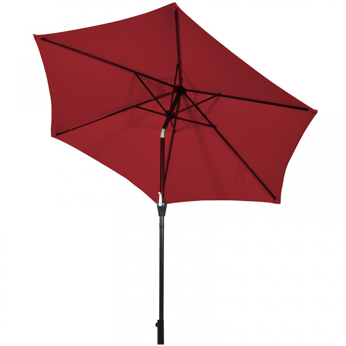 Costway 10Ft Outdoor Market Patio Table Umbrella Push Button Tilt Crank Lift Burgundy Burgundy