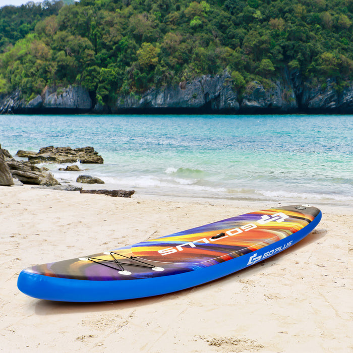 Goplus 11' Inflatable Stand Up Paddle Board Sup Surfboard W/pump Aluminum Paddle