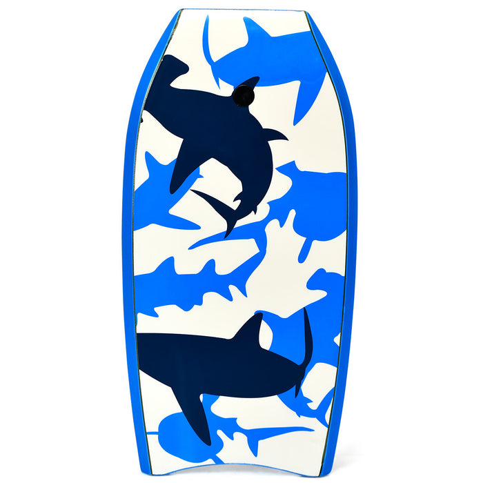Goplus 41'' Lightweight Super Bodyboard Surfing W/leash Eps Core Boarding Blue Shark