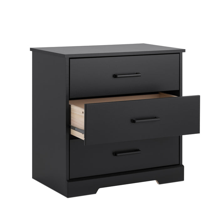 Prepac Rustic Ridge Farmhouse 3-Drawer Nightstand - Black