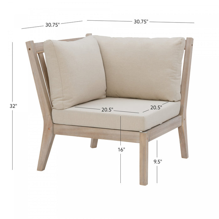 Teagon Outdoor Corner Patio Chair Patio - Natural Beige