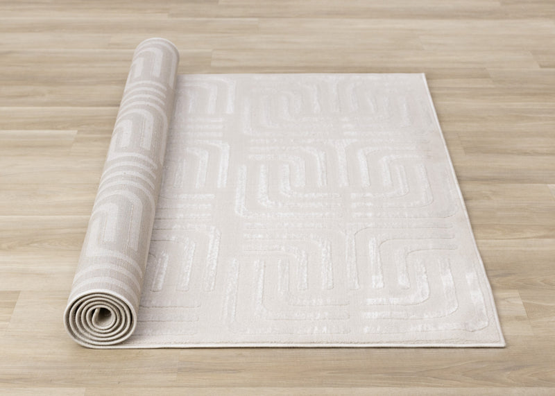 Leonardo Cream Beige Oriental Trellis Pattern Rug, 7'10 x 10'6\" Indoor Area Rug
