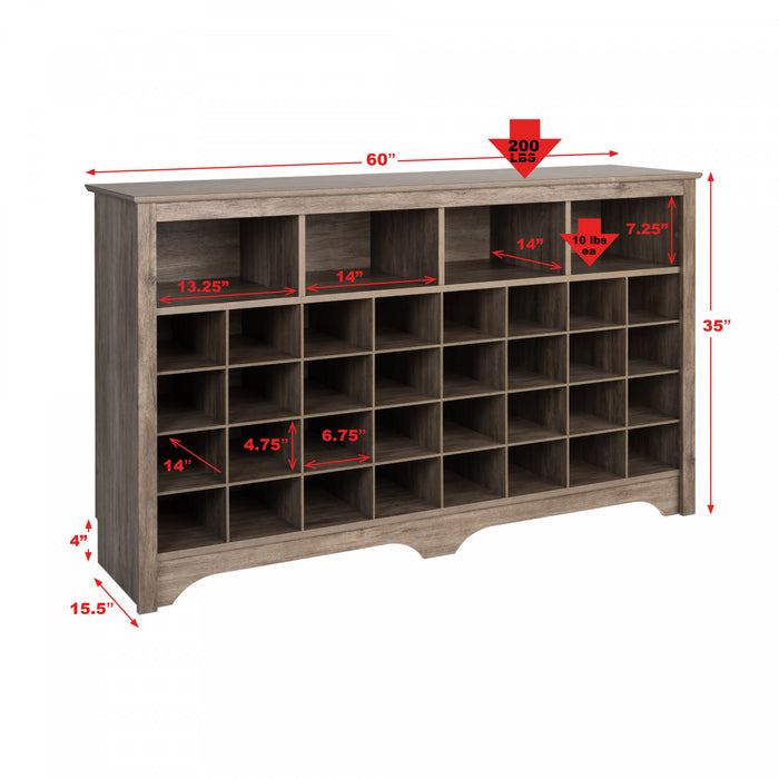 Shoe Cubby Console - Drifted Grey