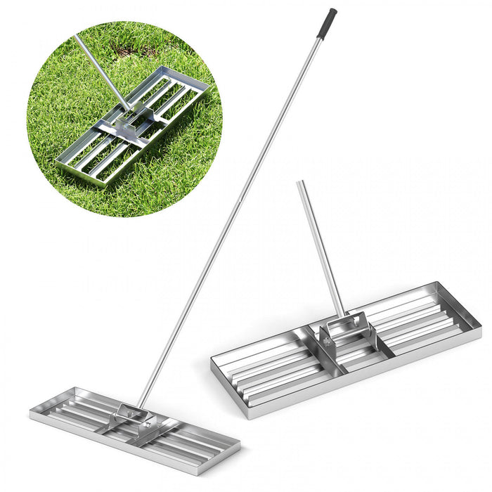 Costway Lawn Leveling Rake 30\" X 10\" Heavy Duty Level Lawn Tool For Garden Backyard/lawn Silver
