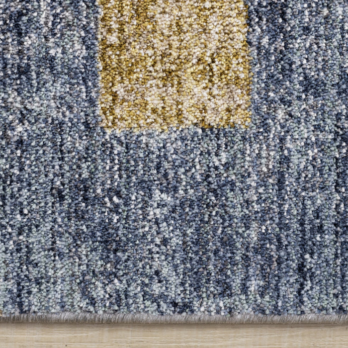 Macey Modern Grey Blue Red Sophisticated Area Runner - 2'0\" x 7'10\"