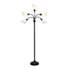 Skye 5 Light Adjustable Gooseneck Floor Lamp, Black & White, 67"H | Skye Lampadaire a 5 lumieres avec cols de cygne reglables, Noir et Blanc, 67 po H