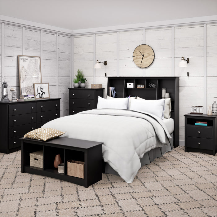 Jade Tall 2-Drawer Nightstand - Black