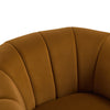 Vela Modern Velvet Swivel Club Chair with Tub Design, Black, Caramel | Vela Fauteuil Club Moderne en Velours Pivotant a Coque, Noir, Caramel