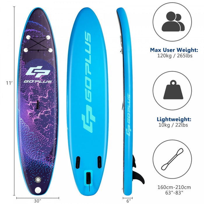 Goplus 11' Inflatable Stand Up Paddle Board Surfboard W/bag Aluminum Paddle Pump