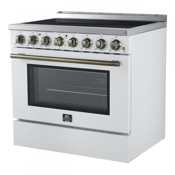 Forno Paolo 36 Inch White Freestanding Electric Range, White, 5.44 cu.ft. - FFSEL6011-36WHT