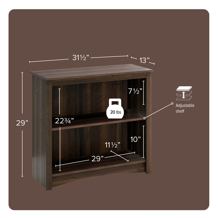 Two-Shelf Bookcase - Espresso
