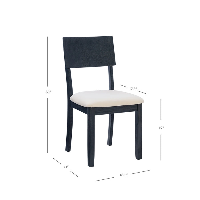 Jorissen Dark Charcoal Linen-Look Fabric Dining Chair - Set of 2