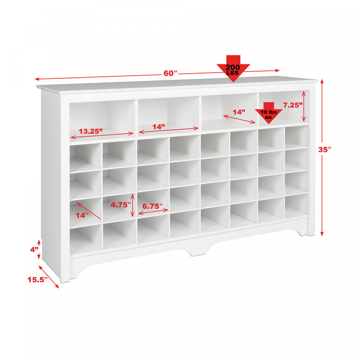 Shoe Cubby Console - White
