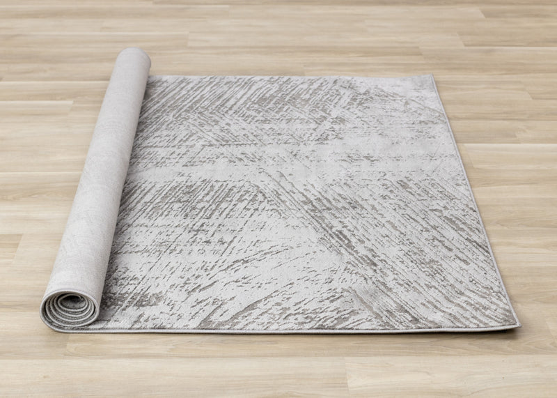 Hudson Grey Cream Distressed Brushstrokes Rug, 5'3\" x 7'7\" Indoor Area Rug