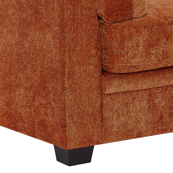 Flare Modern 83.5 Inch Flared Arms Sofa with High-Density Cushions, Caramel