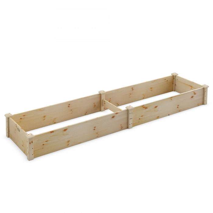 Costway Wooden Raised Garden Bed Outdoor Wood Planter Box For Vegetables Flowers Fruit