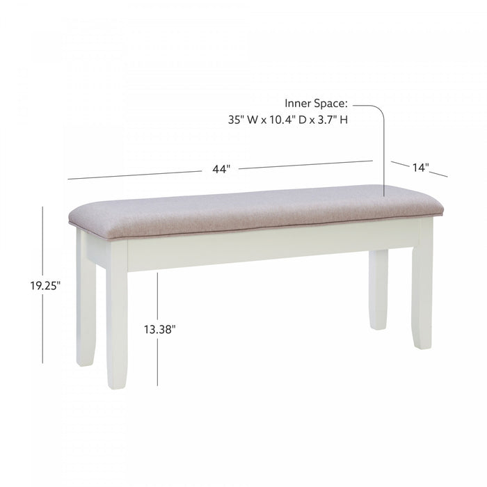 Jane Fabric Storage Dining Bench - Grey
