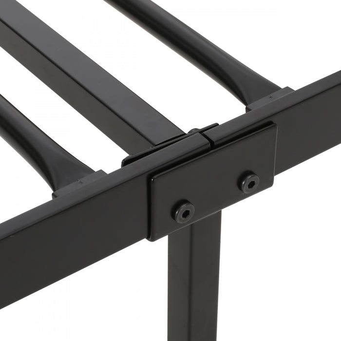 Robert Metal Construction Bed Frame With Circular Design Headboard And Footboard,king Size,black King Bed