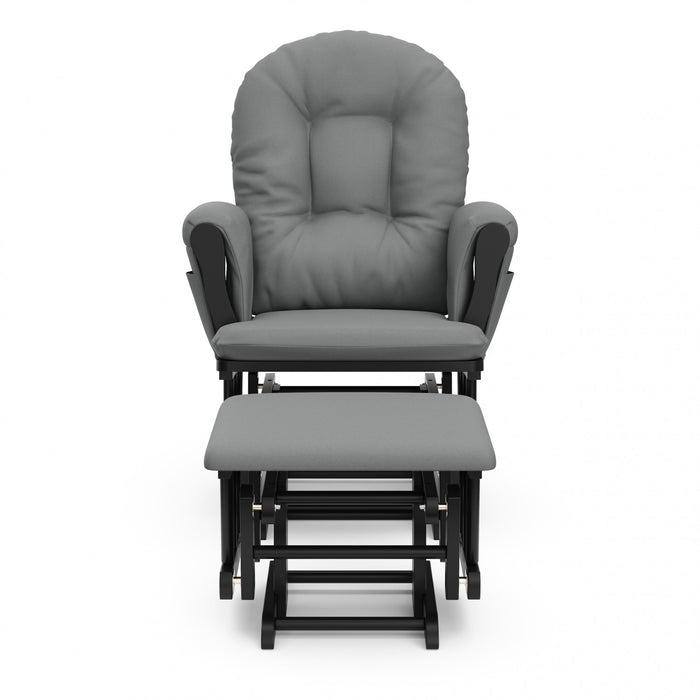 Storkcraft Hoop Glider and Ottoman - Black/Gray