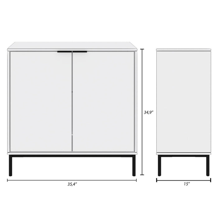 Nordika Slim 2-Door Storage Cabinet - Black