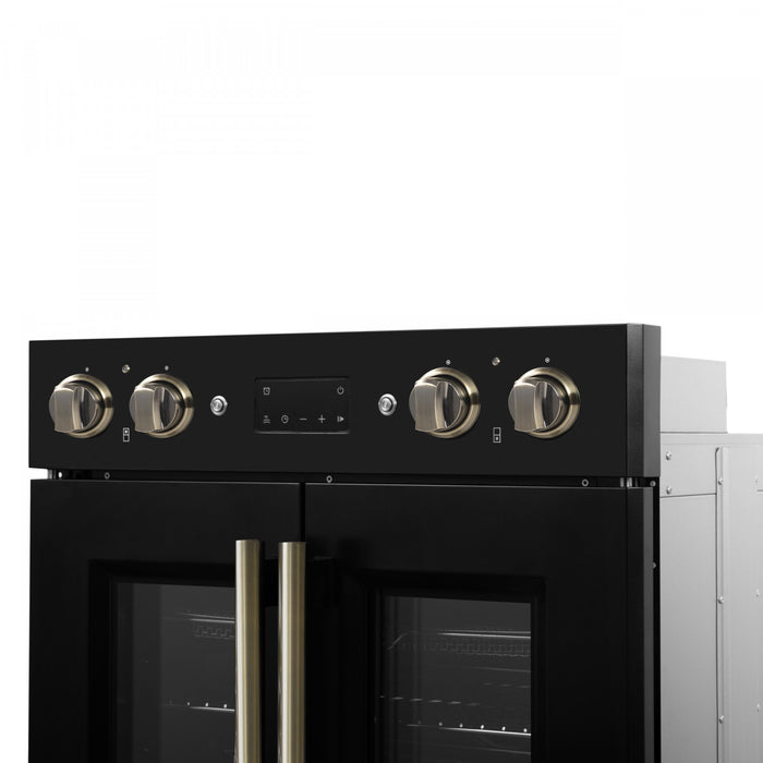 Forno Asti 30-Inch Double Electric Wall Oven in Black, 7.36 cu. ft. - FBOEL1340-30BLK