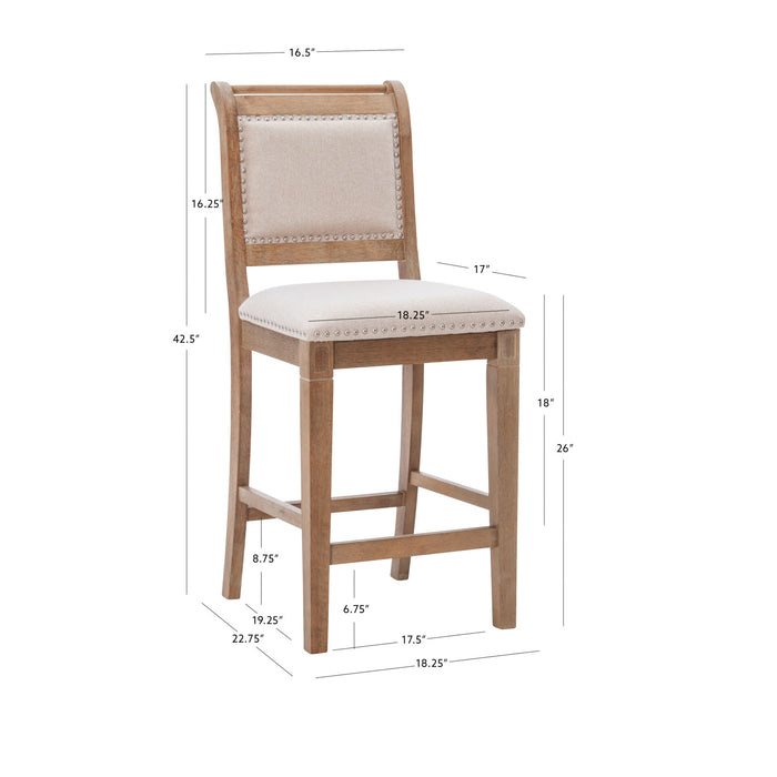Emmy Fabric Counter-Height Stool - Grey