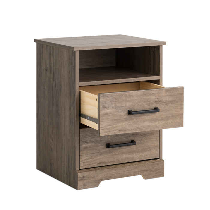 Prepac Rustic Ridge Farmhouse 2-Drawer Nightstand - Brown