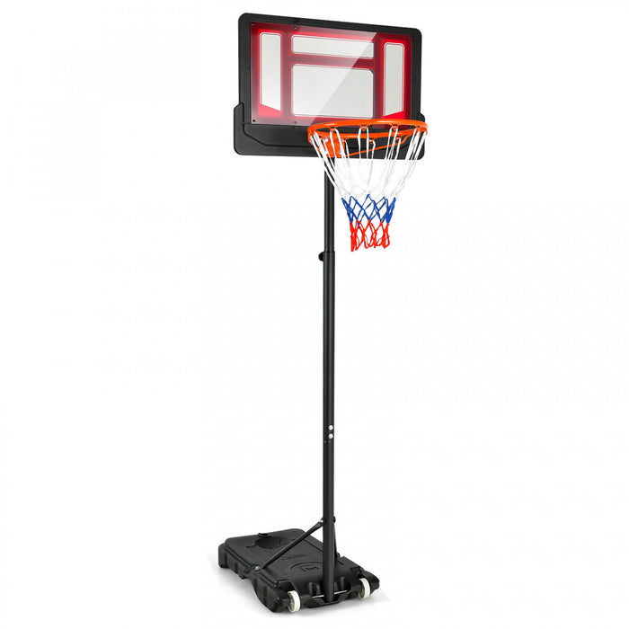 Costway Kids Basketball Hoop Portable Backboard System With Adjustable Height Ball Storage