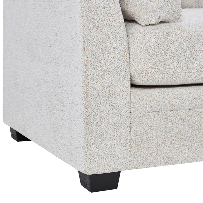 Flare Modern 83.5 Inch Flared Arms Sofa with High-Density Cushions, Beige