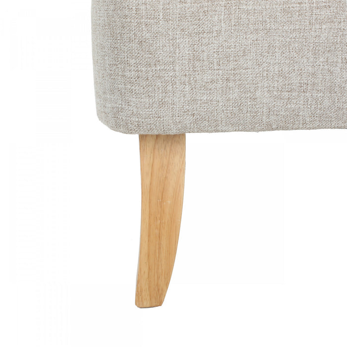 Zona Linen-look Fabric Loveseat With Flared Wood Legs - Beige