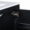 Madeline 60 Inch Double Sink Bathroom Vanity with Ceramic Basins and Smart Storage，Black | Madeline Meuble de salle de bain 60 pouces a double vasque en ceramique avec rangement intelligent, Noir