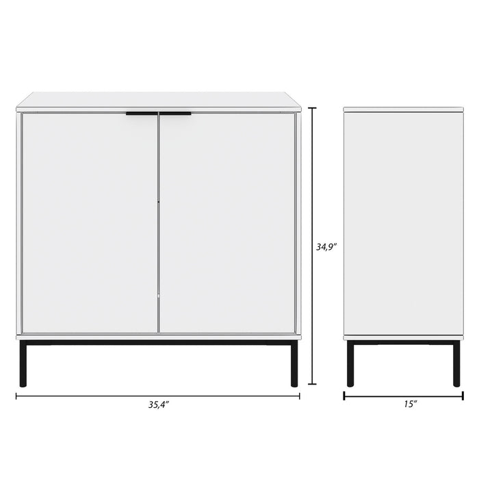 Nordika Slim 2-Door Storage Cabinet - Natural Blonde Oak