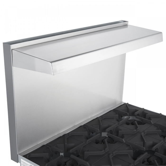 FORNO Commerciale 36 Inch Stainless Steel Gas Range, 6 Burners, 180,000 BTU Total - FCMGR0093-36
