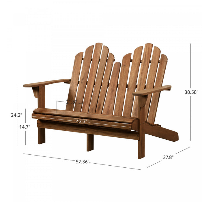 Adirondack Double Bench Patio Seat - Teak