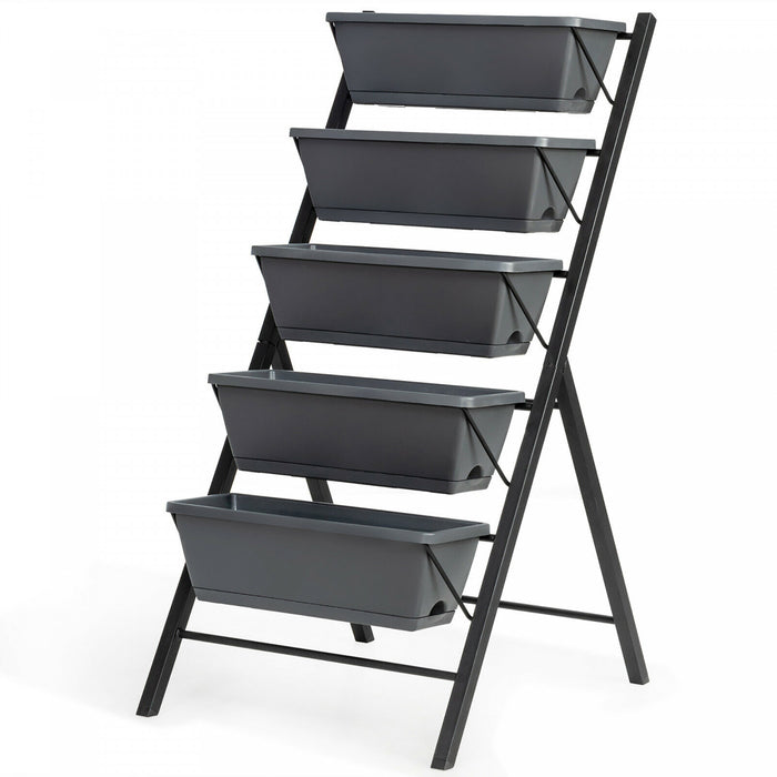 Costway 4 Ft Vertical Raised Garden Bed 5-tier Planter Box For Patio Balcony Flower Herb