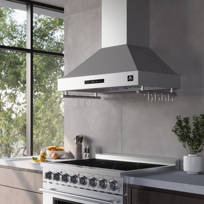 Forno Venezia 36 Inch Wall-Mounted Range Hood, Stainless Steel-FRHWM5503-36