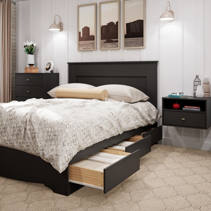 Queen Flat Panel Headboard - Black