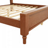 Miles Queen Size Wood Platform Bed with Curved Upholstered Headboard, Brown | Lit plateforme Miles en bois format Queen avec tete de lit rembourree incurvee, brun