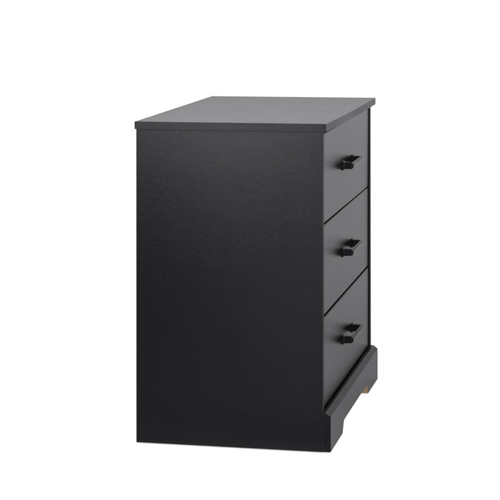 Prepac Rustic Ridge Farmhouse 3-Drawer Nightstand - Black