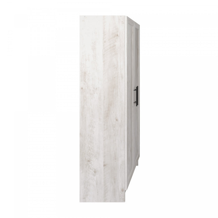 Elite Accent Storage Cabinet with Panel Doors & 3 Shelves - Rustic White 