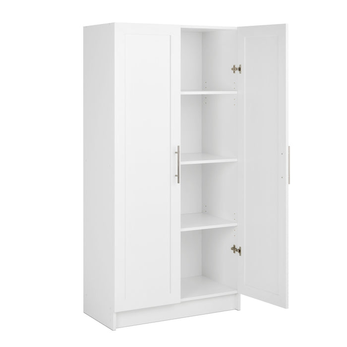 Elite Accent Storage Cabinet with Panel Doors & 3 Shelves - White