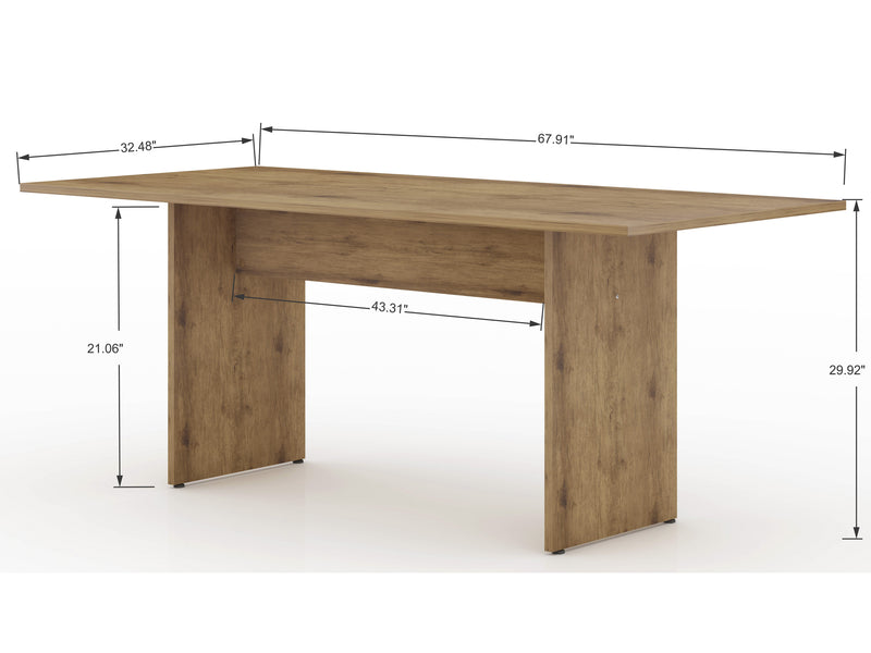 Manhattan Comfort Nomad 67.91\" Rustic Country Dining Table - Natural